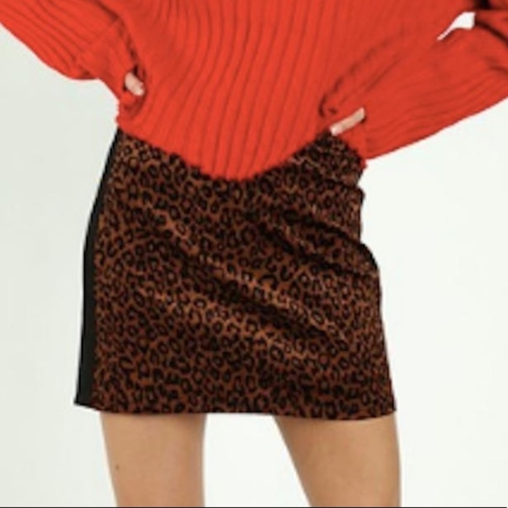 Wild Honey Leopard Mini Skirt